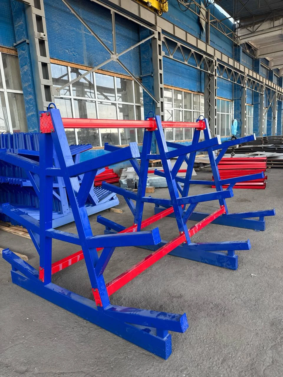 Cantilever rack for long goods — Photograph of completed work
