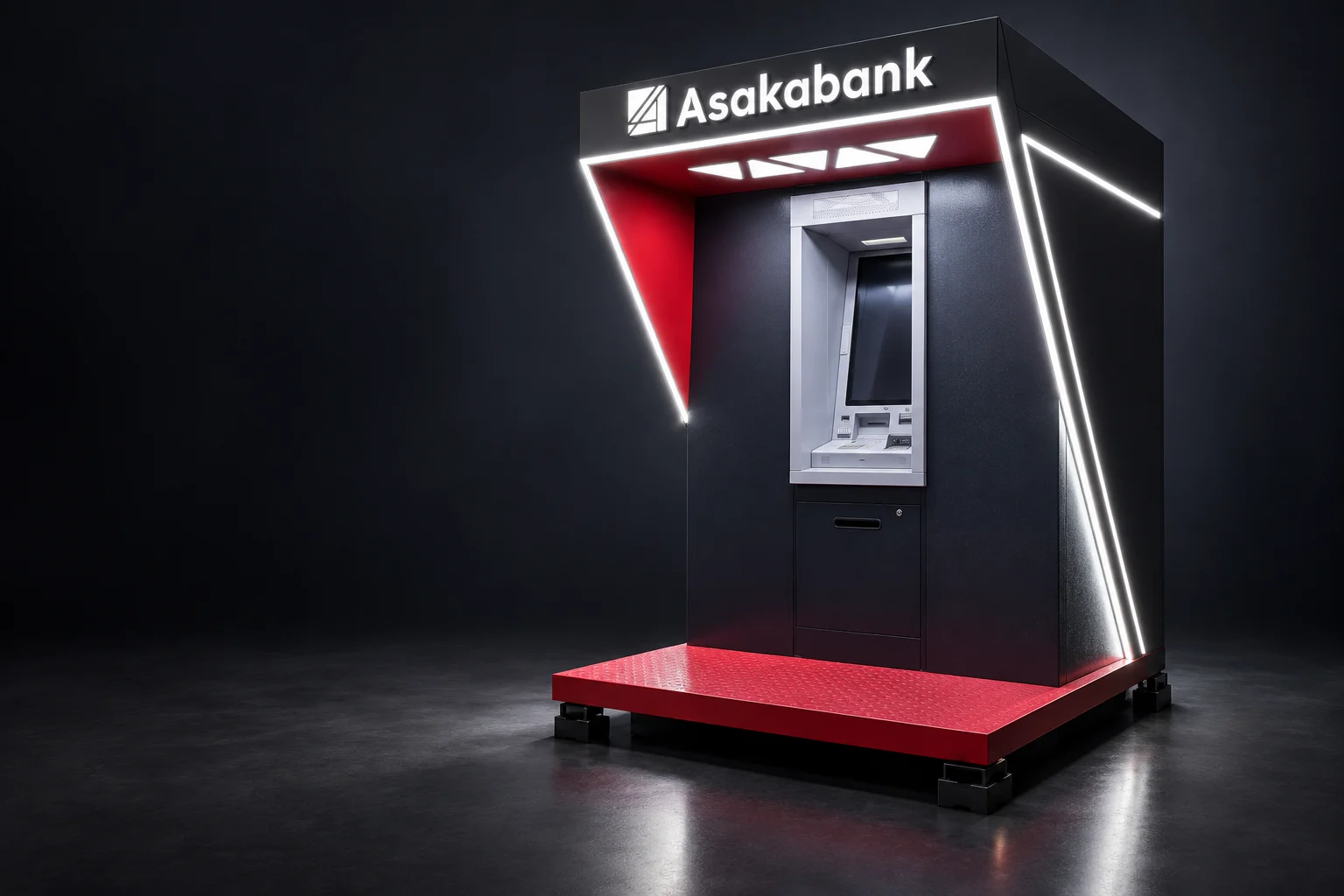 LED-framed ATM booth